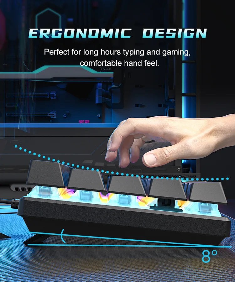 Teclado Mecánico Gaming 60% RGB