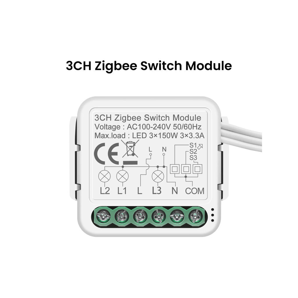 GIRIER Smart ZigBee Switch Module Neutral Wire Required 1/2/3/4CH Breaker Relay Supports 2-way Control Work Tuya Smart Alexa APP