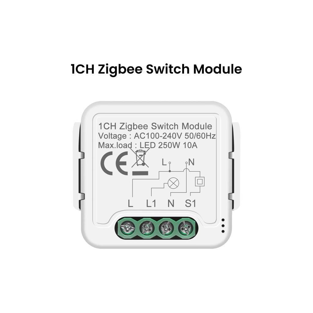 GIRIER Smart ZigBee Switch Module Neutral Wire Required 1/2/3/4CH Breaker Relay Supports 2-way Control Work Tuya Smart Alexa APP