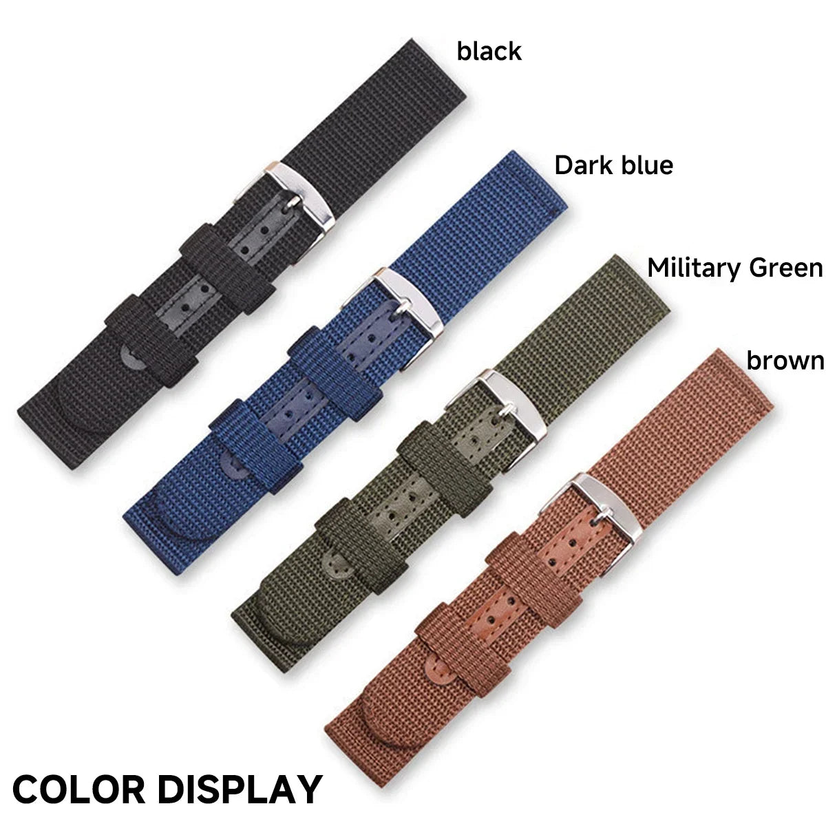 18mm 20mm 22mm 24mm Nylon Canvas Watch Band Woven Soft Belt Universal Bracelet for Men Women Sport Wrist Band