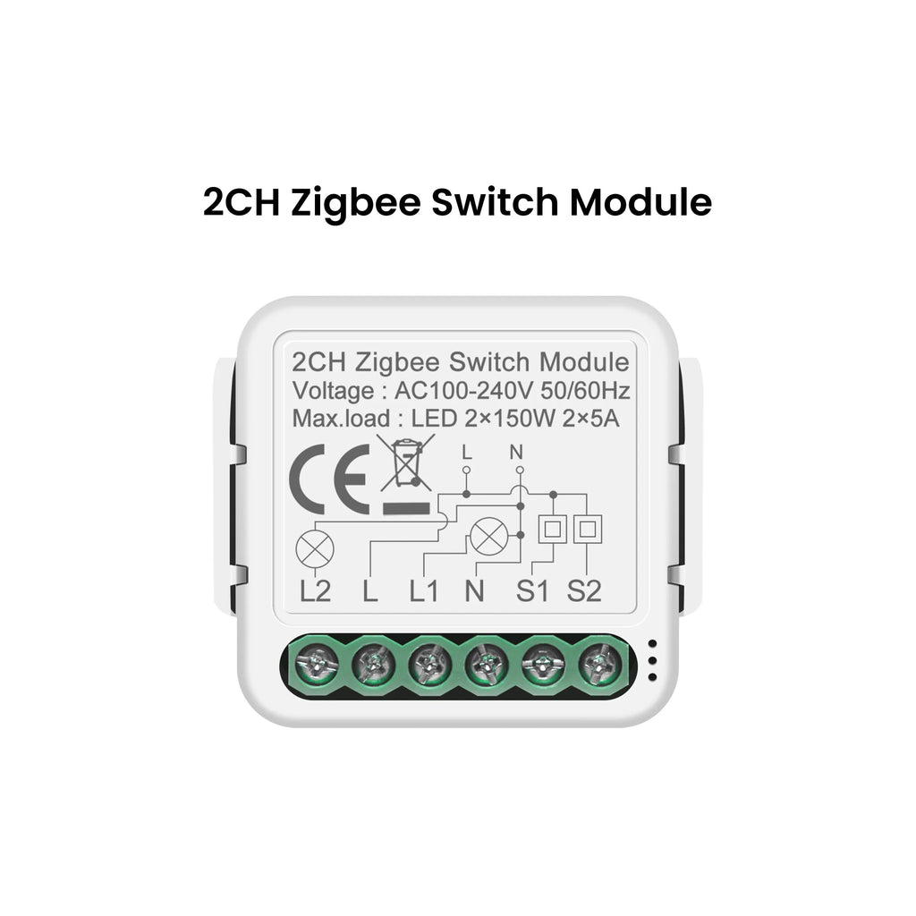 GIRIER Smart ZigBee Switch Module Neutral Wire Required 1/2/3/4CH Breaker Relay Supports 2-way Control Work Tuya Smart Alexa APP
