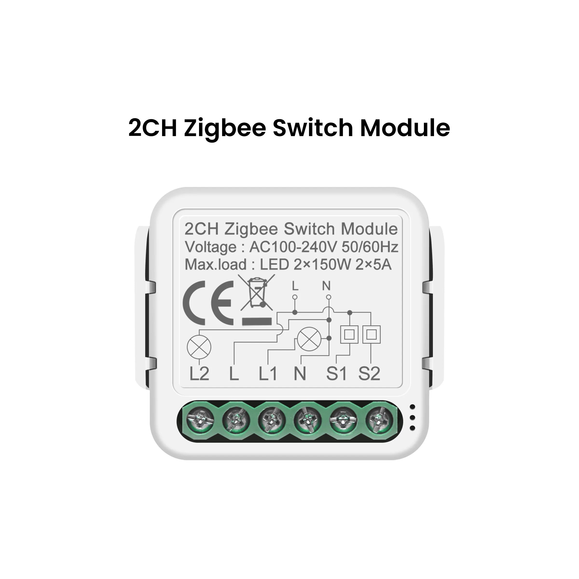 GIRIER Smart ZigBee Switch Module Neutral Wire Required 1/2/3/4CH Breaker Relay Supports 2-way Control Work Tuya Smart Alexa APP