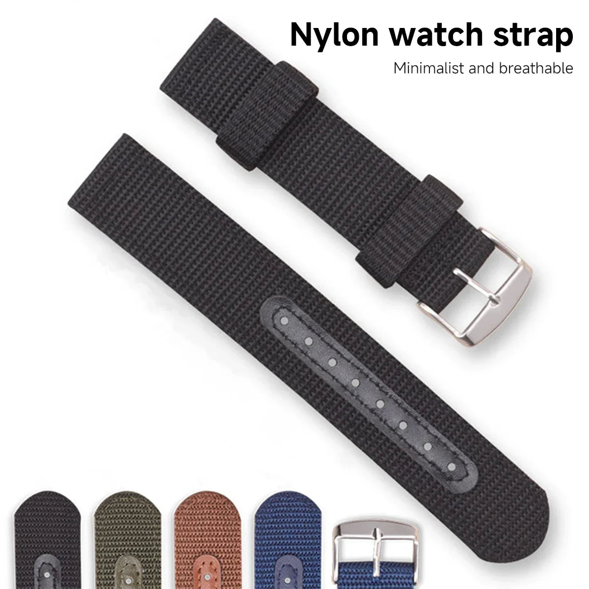 18mm 20mm 22mm 24mm Nylon Canvas Watch Band Woven Soft Belt Universal Bracelet for Men Women Sport Wrist Band
