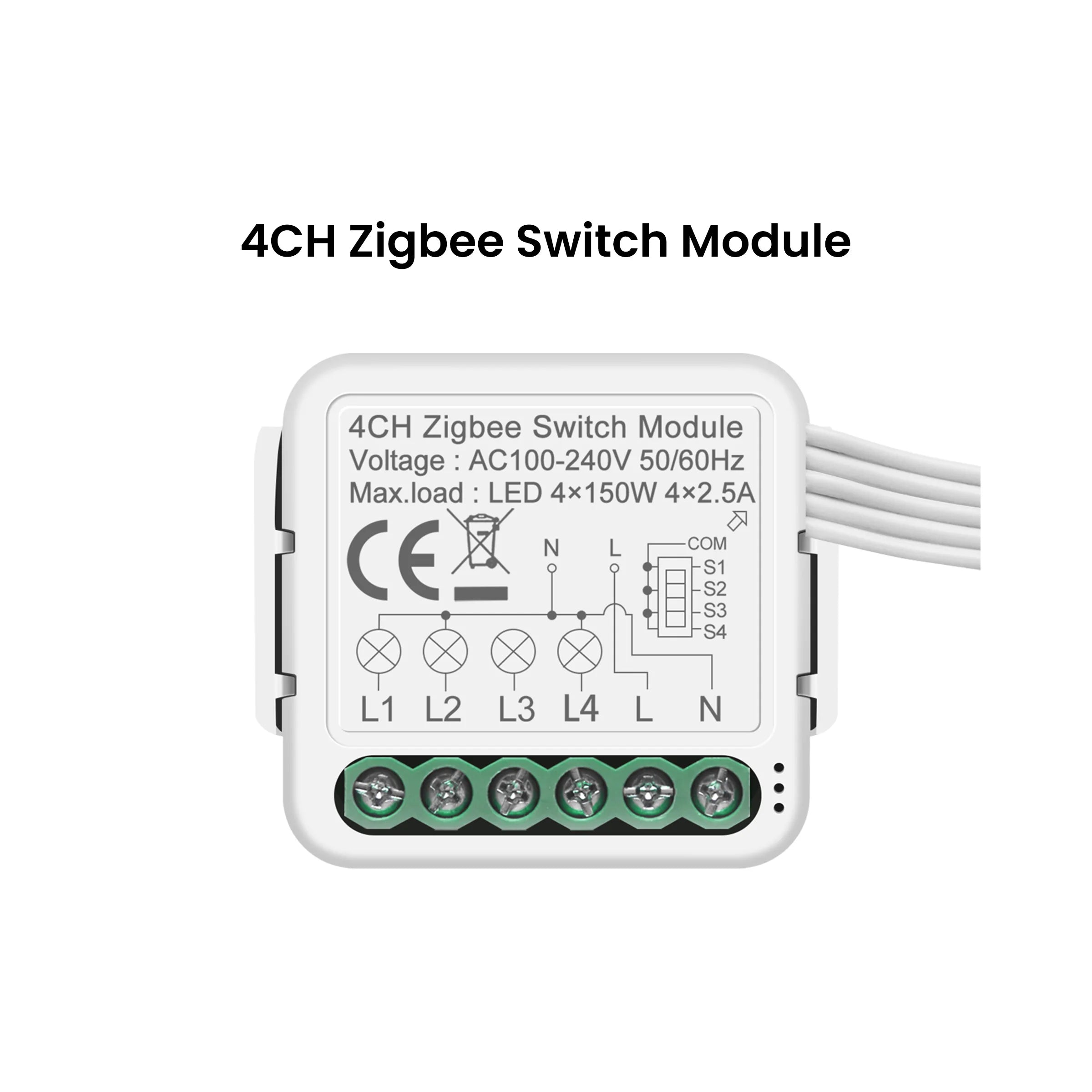 GIRIER Smart ZigBee Switch Module Neutral Wire Required 1/2/3/4CH Breaker Relay Supports 2-way Control Work Tuya Smart Alexa APP